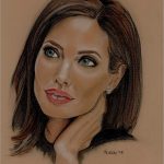 Angelina Jolie Retrato Pastel